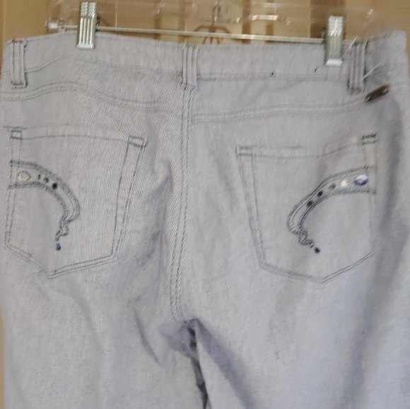 Women's FOJ French Dressing Cropped Blue Jean Denim Pants Size 12 - Picture 4 of 6